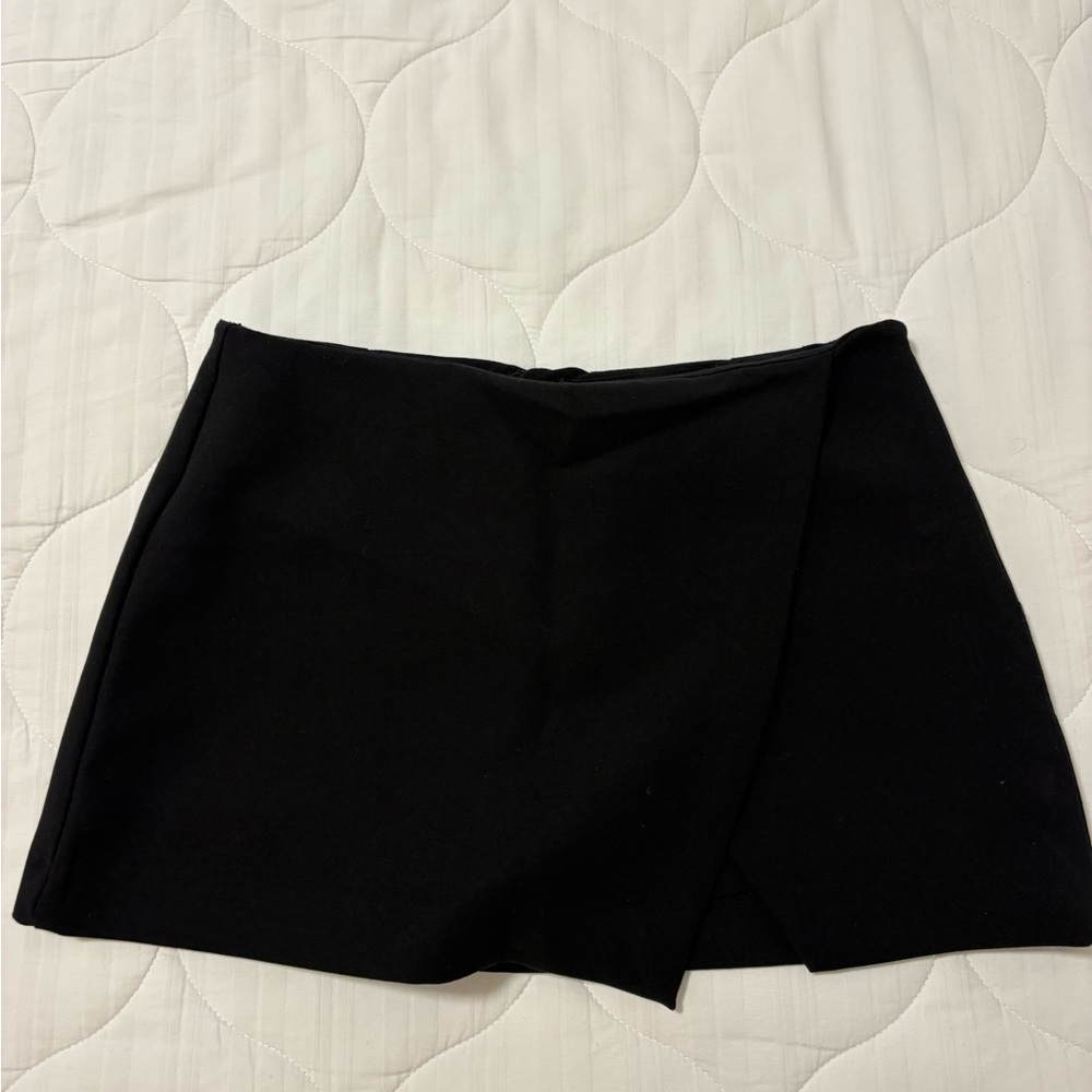 Zara Black Wrap-Front Skort